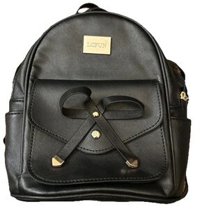 LCFUN mini black backpack with bowknot